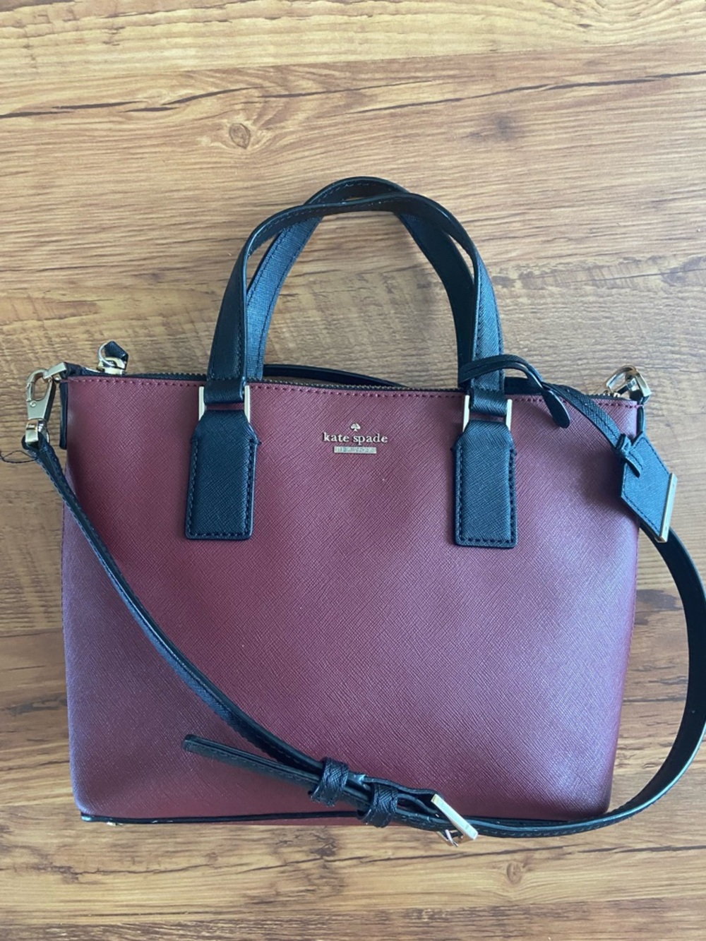 Kate Spade Burgundy Mini Tote Crossbody Bag